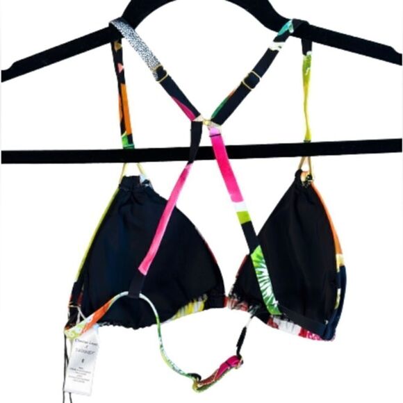Christian Lacroix Swiminista triangle style bikini top that is fully adjustable. - Picture 4 of 7